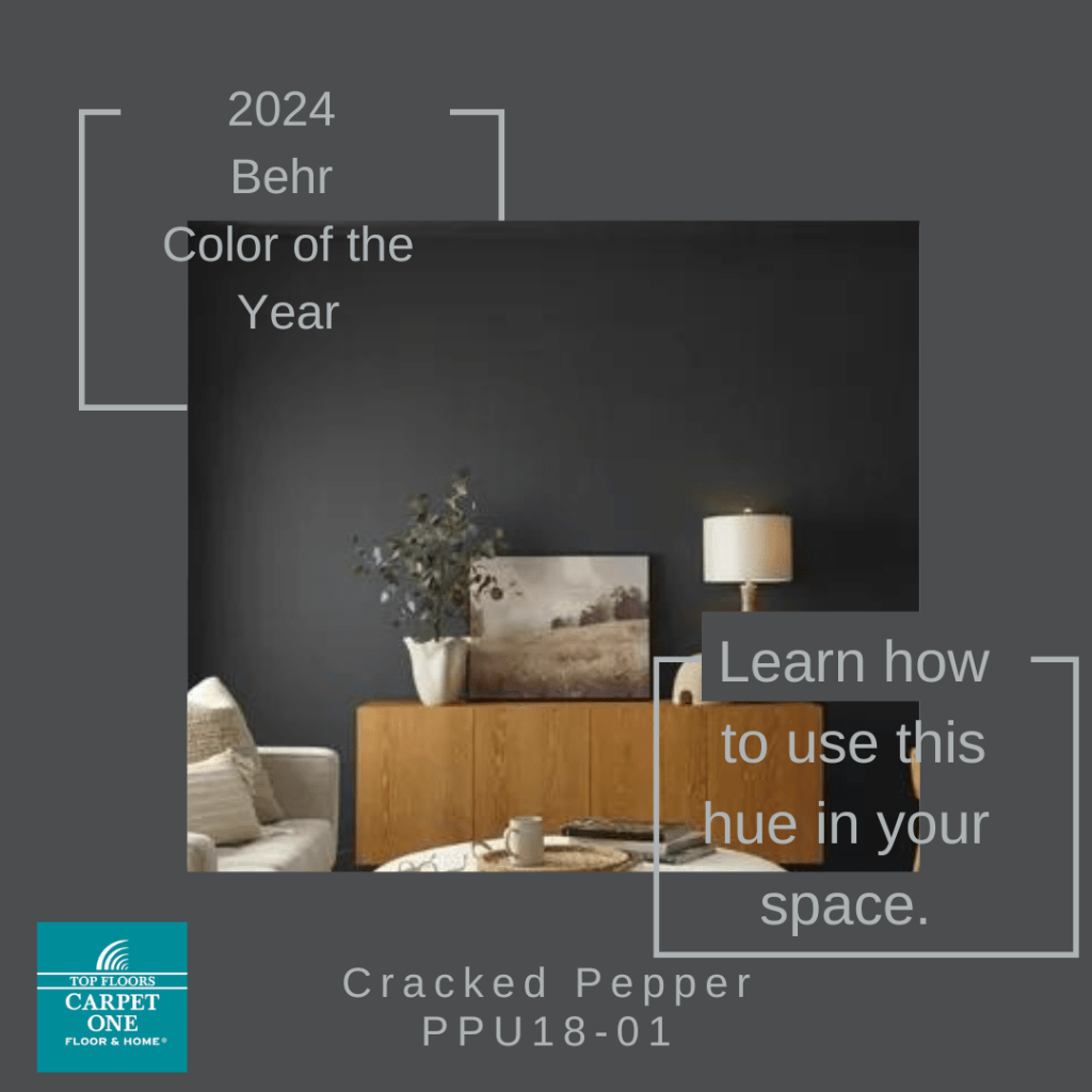 Behr Cracked Pepper Color of the year - how to coordinate with floors